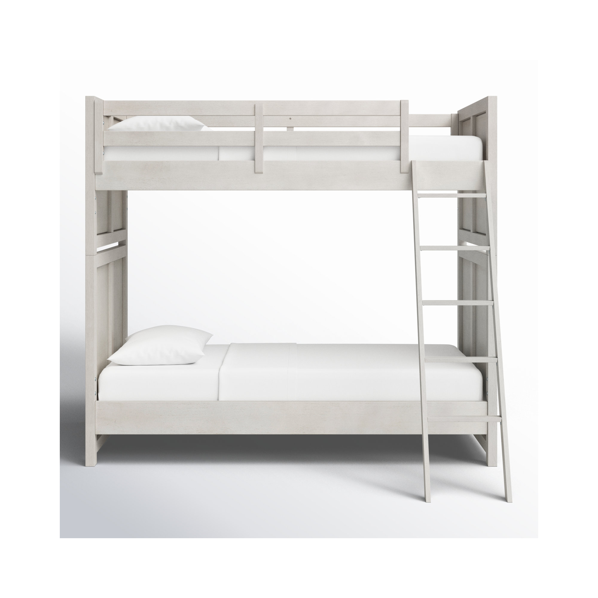 Halley Twin over Twin Solid Wood Standard Bunk Bed, White