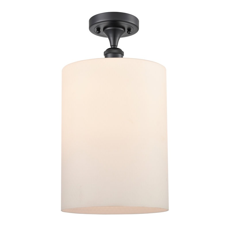 Plafonnier semi-encastré 1 lumière 9 po Leilani, Noir mat, Blanc mat, Ampoule DEL 6 watts Vinage