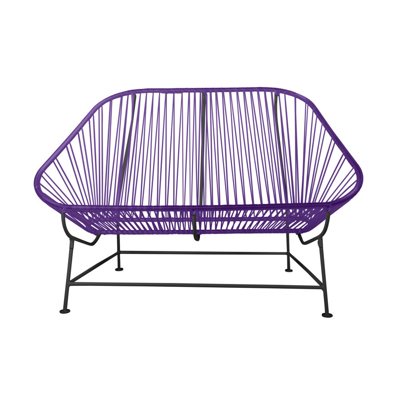 InLove Indoor/Outdoor Handmade Loveseat, Purple/Black
