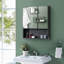 Armoire à pharmacie murale, miroir de salle de bain avec portes doubles et tablettes de rangement