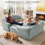 Canapé-lit d'angle modulaire 2 pièces, chenille, assise profonde, convertible, aucun assemblage requis, bleu-gris-272536191