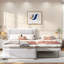 Lit plateforme tapissier avec lit gigogne multifonctionnel-885608255