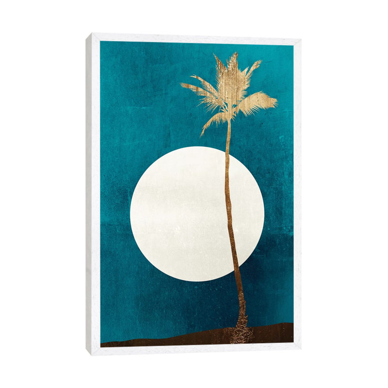Caribbean Dreams-Gold by Kubistika - Print on Canvas, 101.6cm H x 66.04cm W x 3.81cm D, White Floater Framed