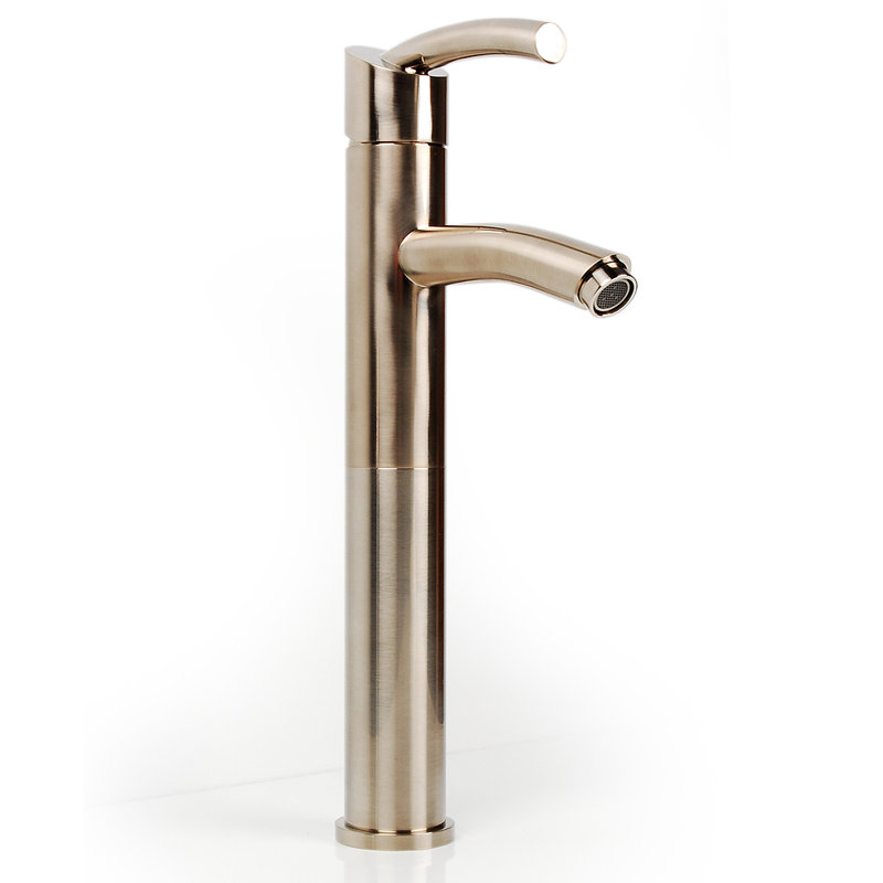 Brass Plumbing Vessel Sink Faucet Single-handle Bathroom Faucet, Satin Nickel