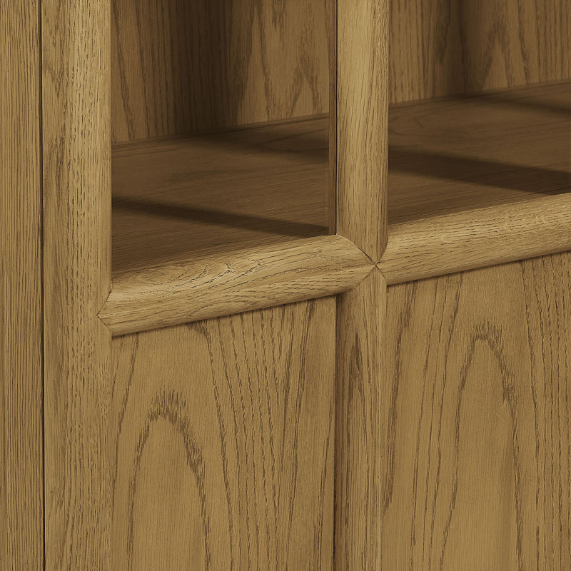 Eich Solid Wood And Glass Display Cabinet In Oak, Oak