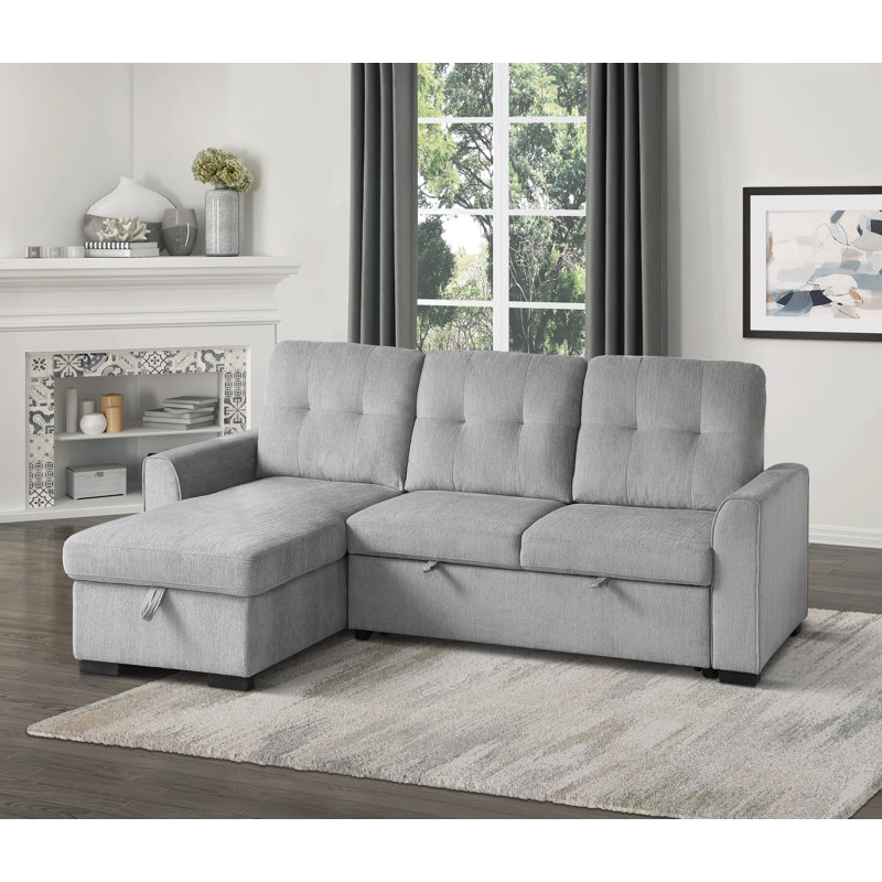 Canapé et chaise modulaire réversible de 91,5 po de largeur, Polyester gris