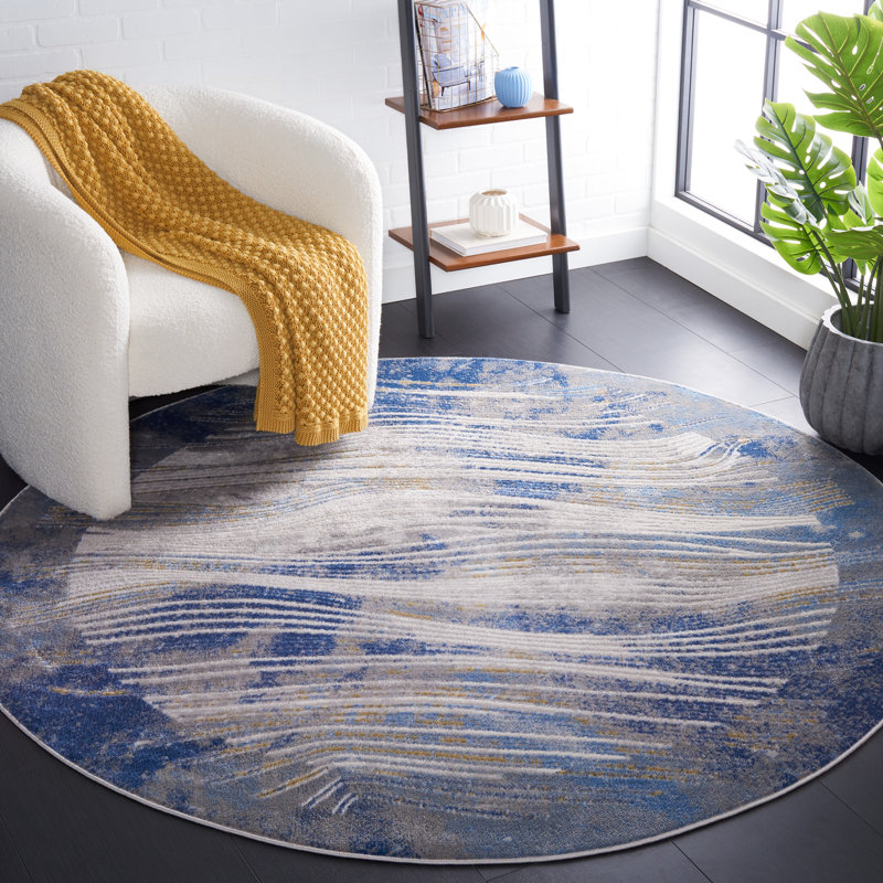 Palma Performance Abstract Rug, Round 6'7"