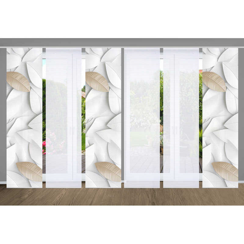 Polyester Semi Sheer Track Insert Sliding Panel, Natural colors