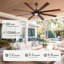 84 Inch Smart Ceiling Fan with Light, Alexa Control, Indoor Outdoor Ceiling Fan,Modern Quiet Fan with Oil Rubbed Bronze Finish