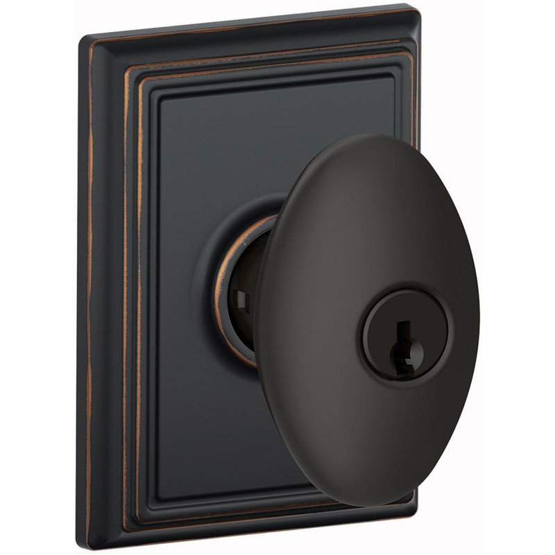 Siena Keyed (Entry) Door Knob, Aged Bronze