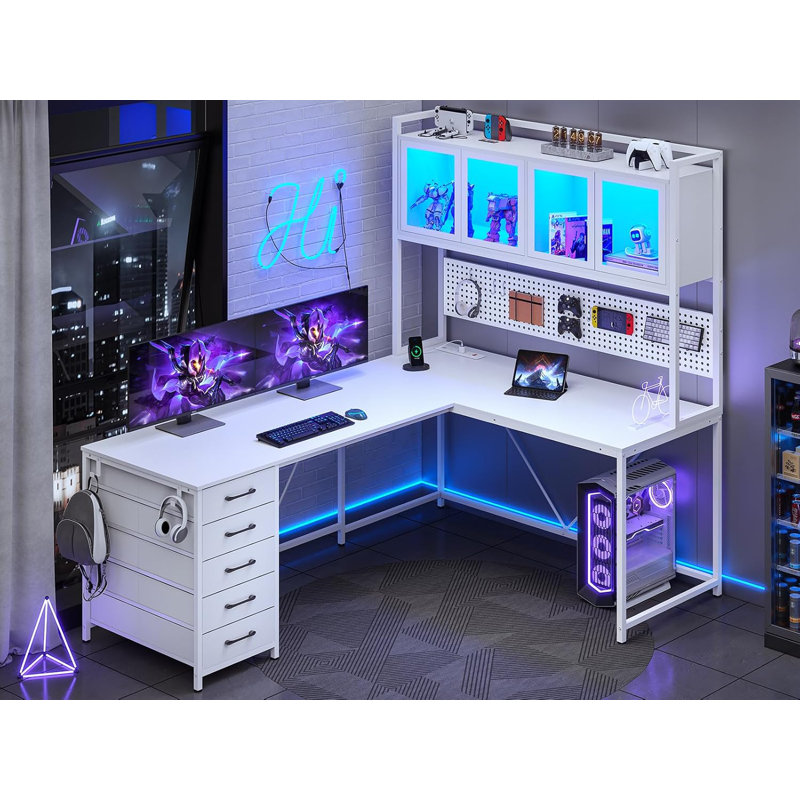 Computer Desk With Storage, White