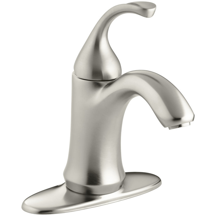 Kohler K-10215-4-BN Forté Single-Handle Bathroom Sink Faucet with Drain Assembly and Escutcheon Plate, 1.2 GPM