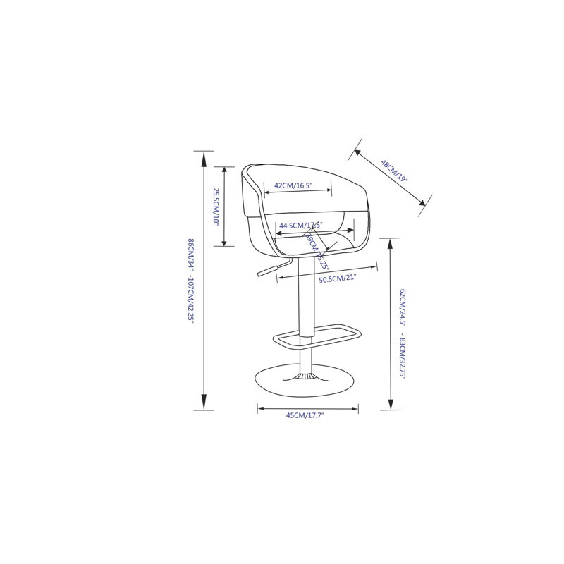 Ridley Adjustable Swivel Bar Stool