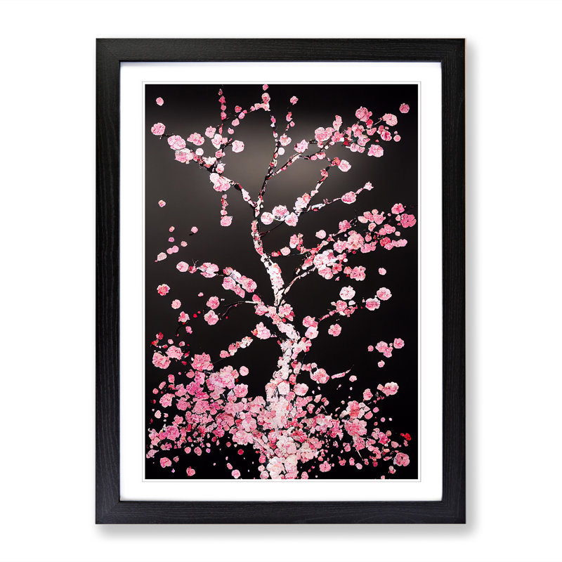 Cherry Blossom Tree Dreams - Single Picture Frame Print, 64cm H x 46cm W, Brown Framed