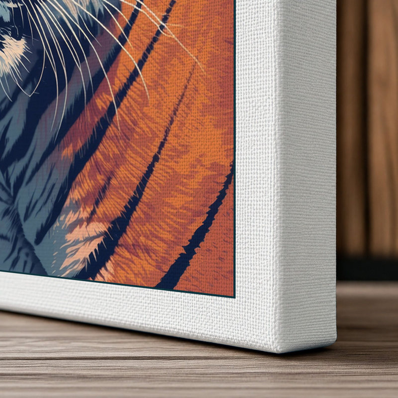 Tiger's Gaze Modern - Wrapped Canvas, 18x12 - 45.7 x 30.5 cm, White Border