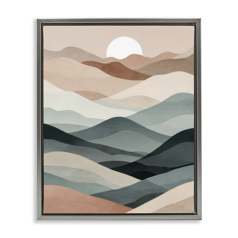 «Silent Dawn Landscape» par Denise Dundon, Cadre flottant gris lustré, H 31 po x l 25 po