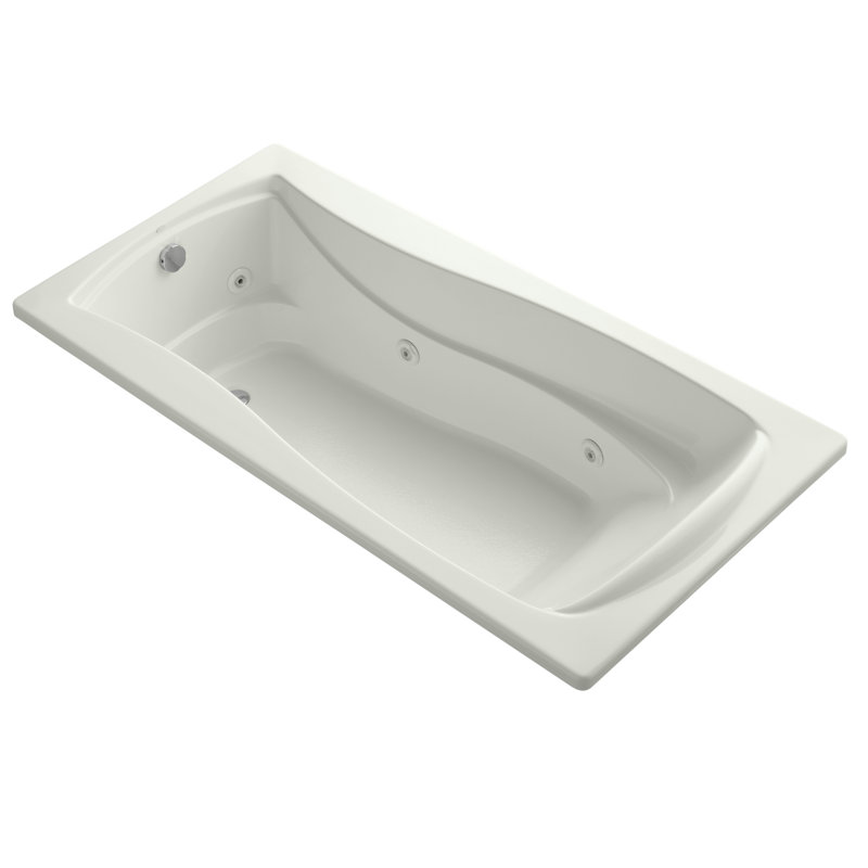 Mariposa 72" x 36" Drop in Whirlpool Acrylic Bathtub with Heater, Dune