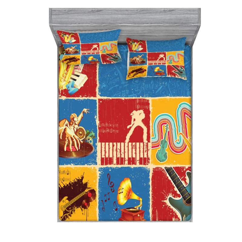Microfiber Sheet Set, Queen Sheet Set with Fitted Sheet