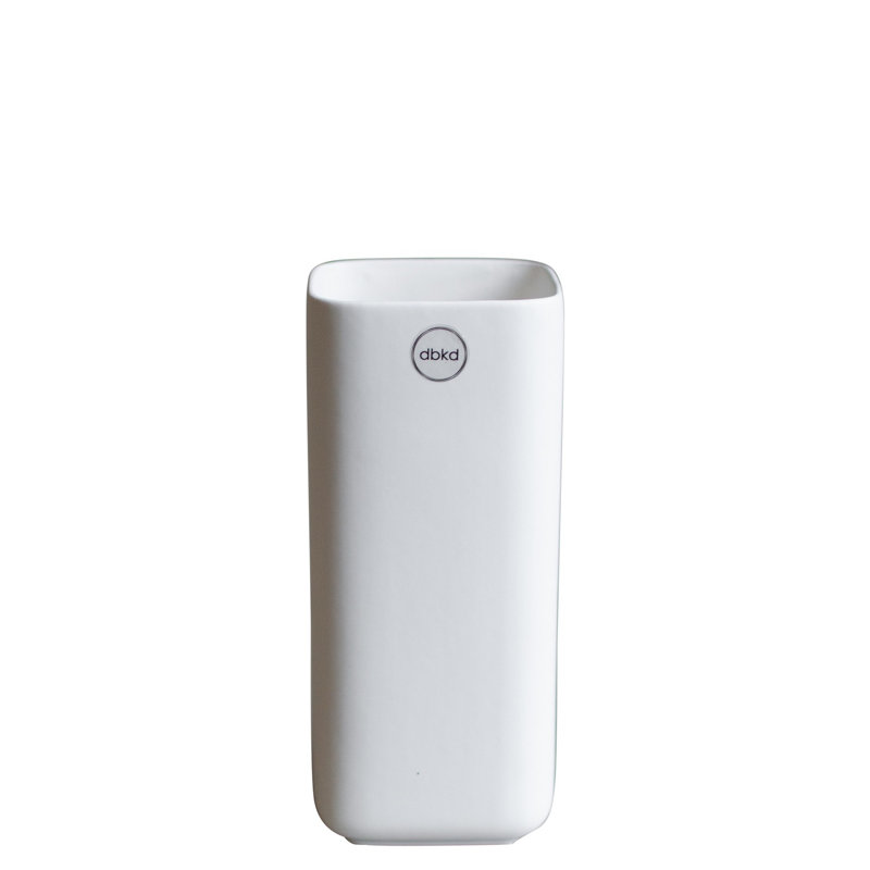 Vase de table en céramique Dan, Blanc, H 7,87 po x l 3,15 po x P 3,15 po