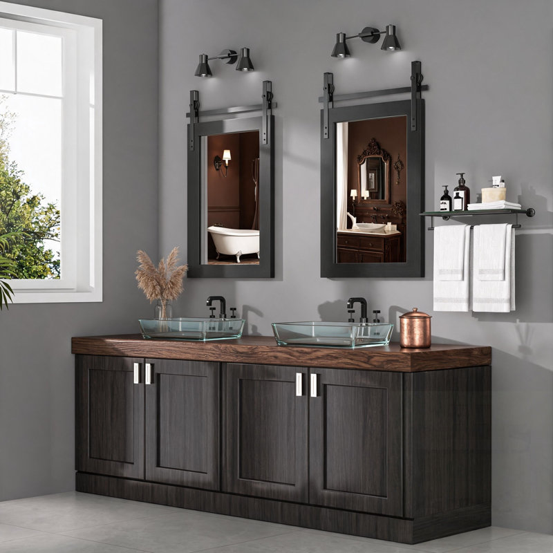Miroir de salle de bain Rustic Farmhouse