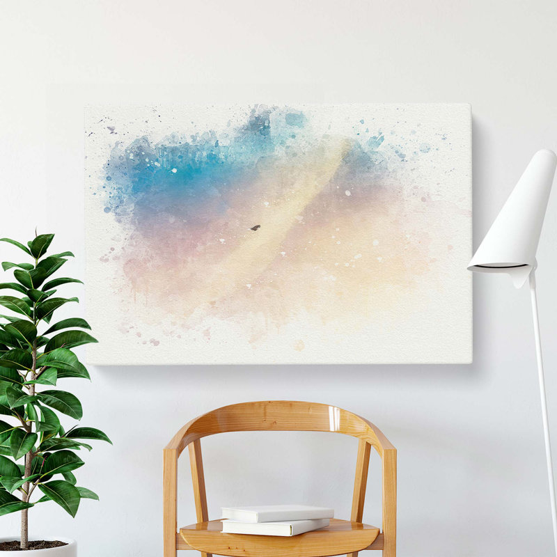 Bird in a Colourful Sky in Abstract - Wrapped Canvas, 50cm H x 76cm W x 3cm D