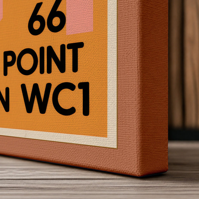 Centre Point London Retro - Wrapped Canvas, 36x24 - 91.4 x 61.0 cm, Terracotta Border