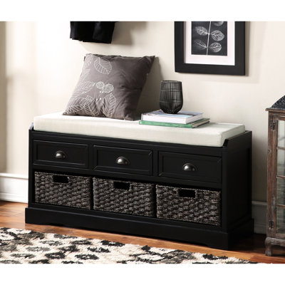 Banc de rangement en bois avec 3 tiroirs et 3 paniers Homes Collection