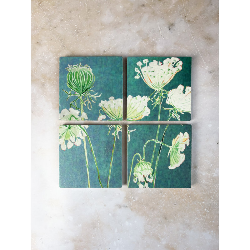 Marble Square 4 Piece Coaster Set
