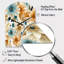 Bleu et beige géométrique fusion florale élégance - horloge murale en métal de forme unique floral-104241443