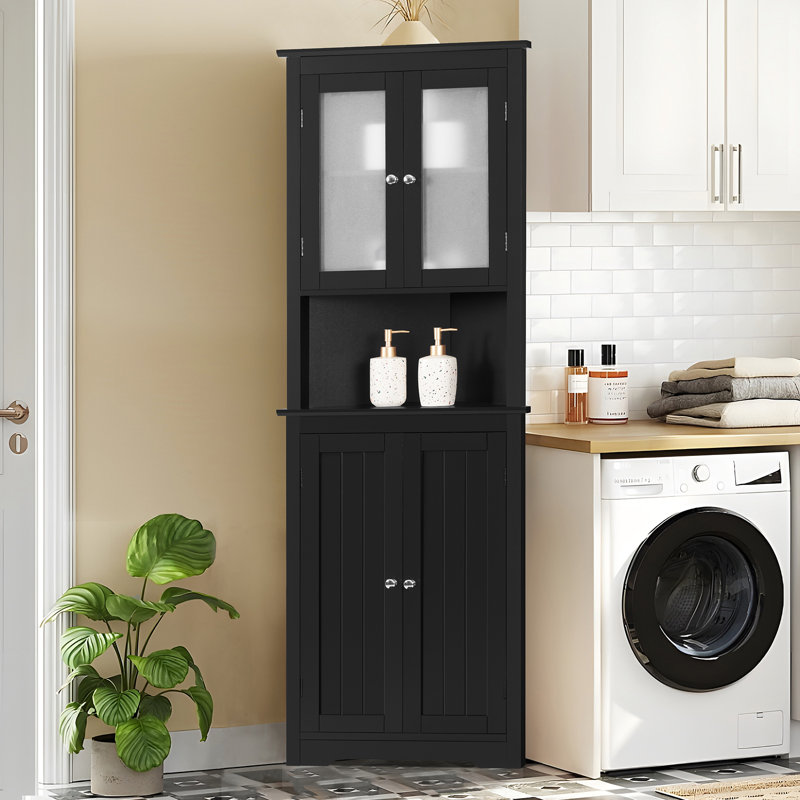 Melhado Freestanding Bathroom Cabinet, Black