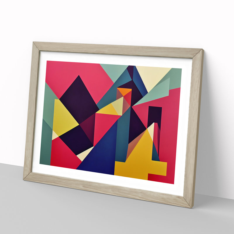 Shapes - Framed Print, 46cm H x 64cm W, Oak Framed