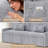 Convertible 6-In-1 Sleeper Sofa Bed, Corduroy Pull Out Couch With 3-Tier Extending Design, Upholstered Sofa With Chaise, Storage Pockets & 2 Cushions For Small Spaces-1154918508