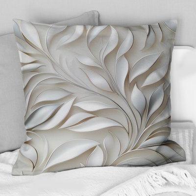 Motif de fleurs abstraites argentées et blanches - imprimé floral