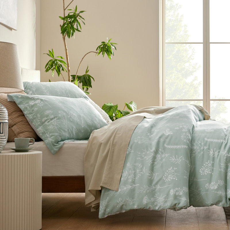 Bedsure Duvet Cover Reversible Duvet Cover Set with Zipper Closure, 3 Pieces Floral Patterned Bedding Set with 8 Corner Ties and 2 Pillow Shams