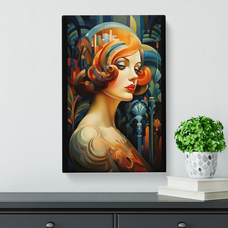 Woman With Curls - Wrapped Canvas, 50cm H x 35cm W x 3cm D