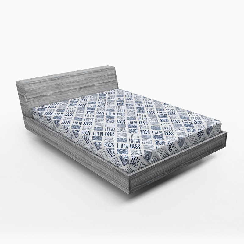 Microfiber Geometric Fitted Sheet, Full Fitted Sheet