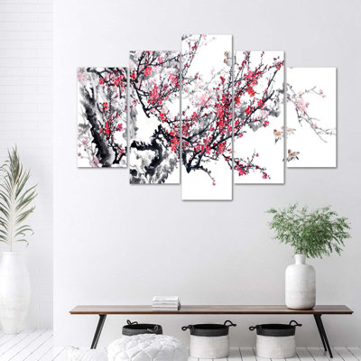 Japanese Cherry Blossom - No Frame Print on Canvas