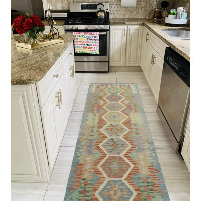 Sun Faded Flatweave Makbule Rust Runner