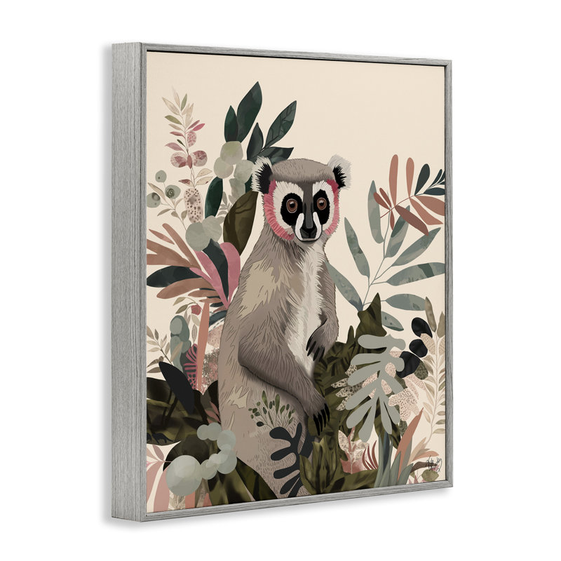 Lémurien dans un arbre tropical, estampe numérique par Fab Funky, H 30 po x l 24 po, Estampe numérique Farmhouse