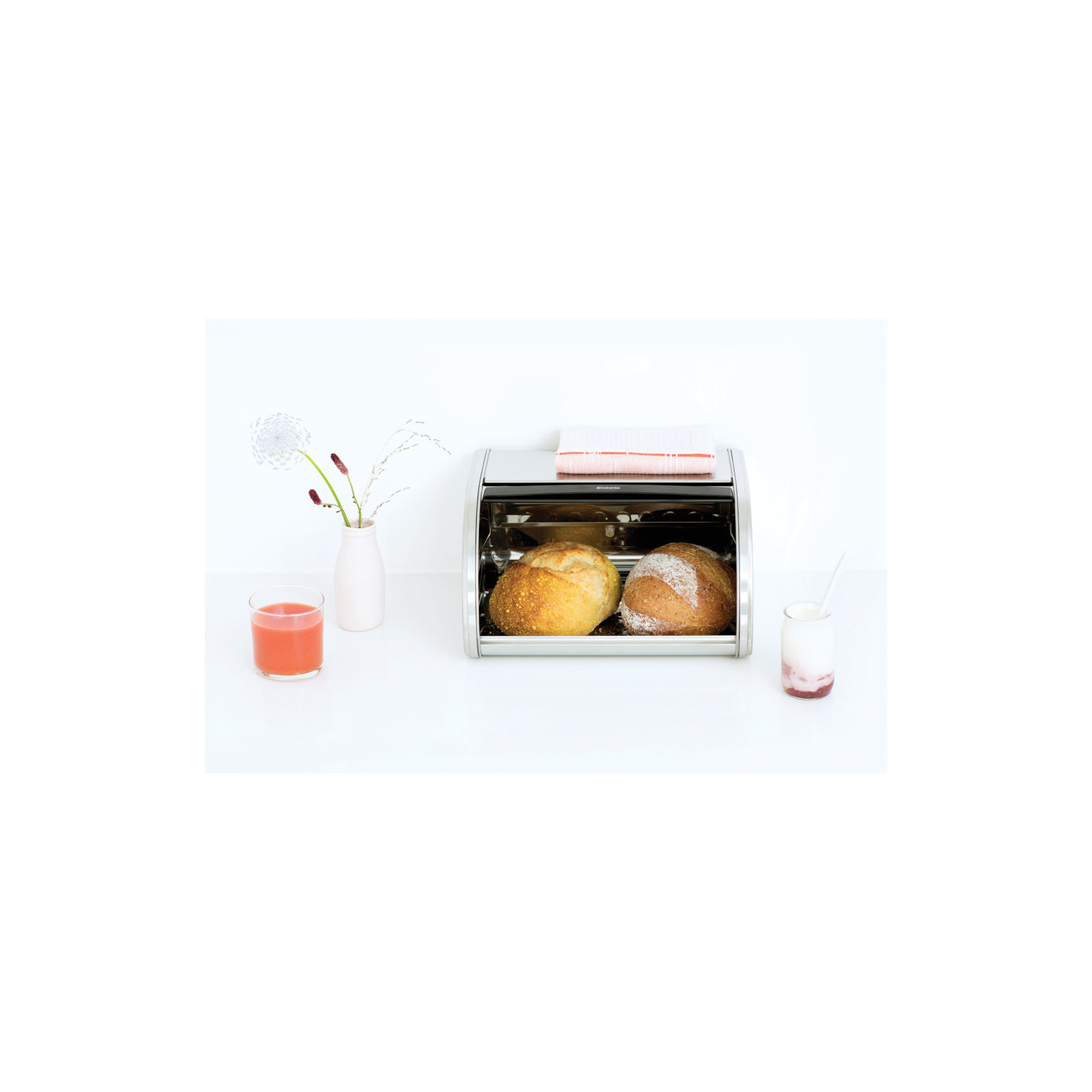 Brabantia Medium Roll Top Bread Box, Matte Steel