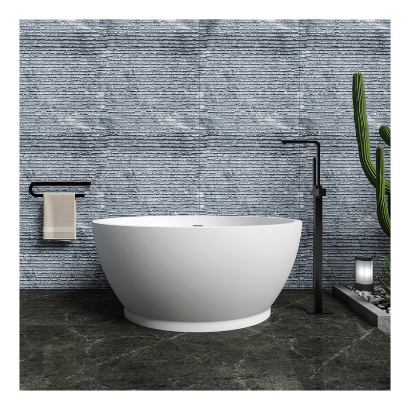 57 inch freestanding solid surface soaking bathtub for bathroom