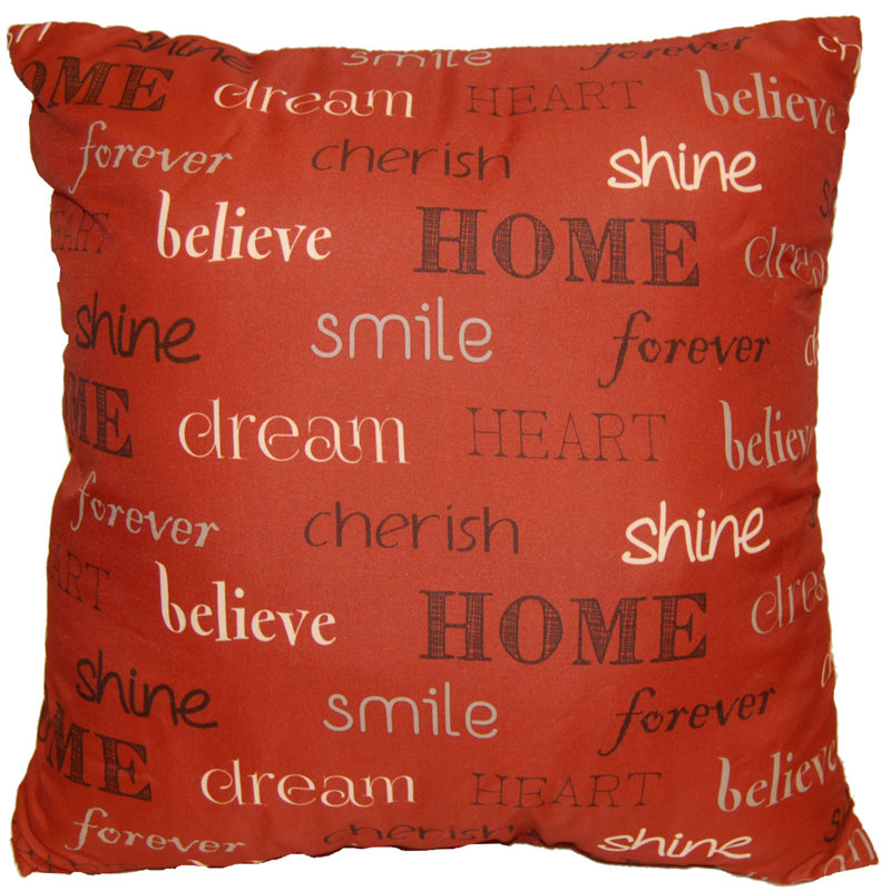 Stapp Reversible Throw Pillow, 18" x 18", Burnt Red, Square
