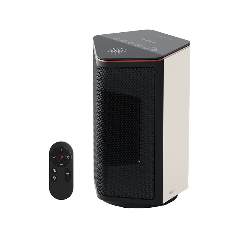 Chaufferette à air pulsé en céramique 1500W avec thermostat, oscillation à 70 °, 3 modes de chauffage, minuterie 12H, petit radiateur blanc pour bureau de chambre