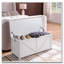 Banc de rangement très long avec finition blanc rétro