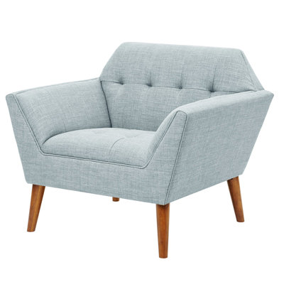 Chaise moderne avec accoudoirs - Coussin en mousse, bleu, siège l 37 po x P 29,5 po