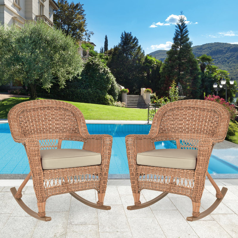 Chaise berçante en osier Raenesha, Miel, Brun clair