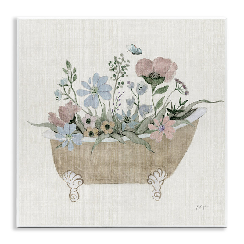 Plaque murale rustique «Botanicals in Tub», design par Janet Tava
