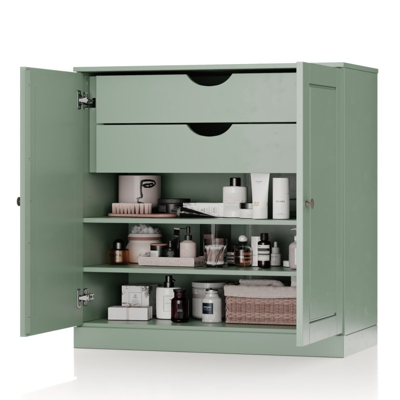 Armoire de salle de bain 100% bois massif avec portes et tiroirs Palace Imports Palace, Sauge