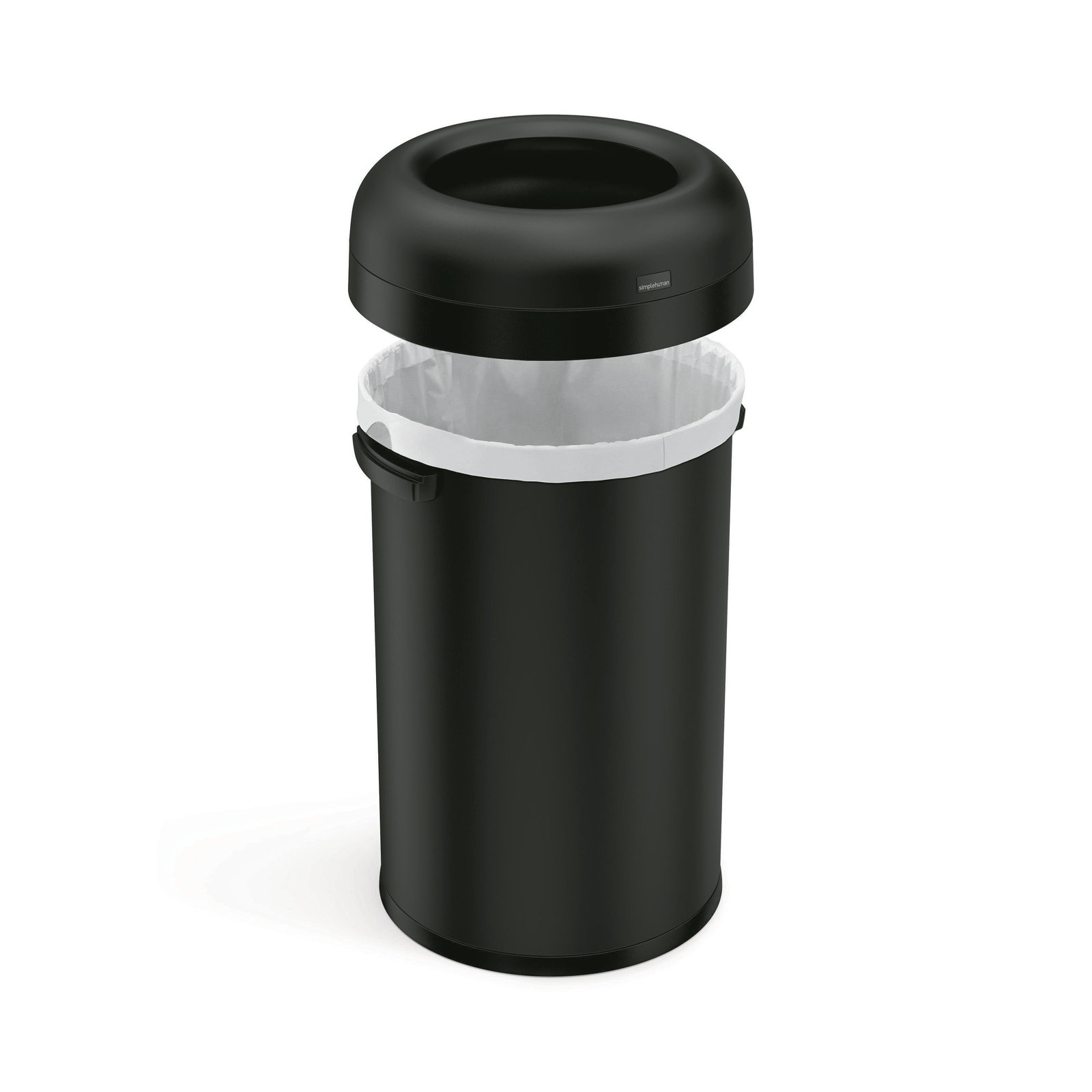 simplehuman 80 Liter / 21 Gallon Bullet Open Trash Can, Commercial Grade, Black