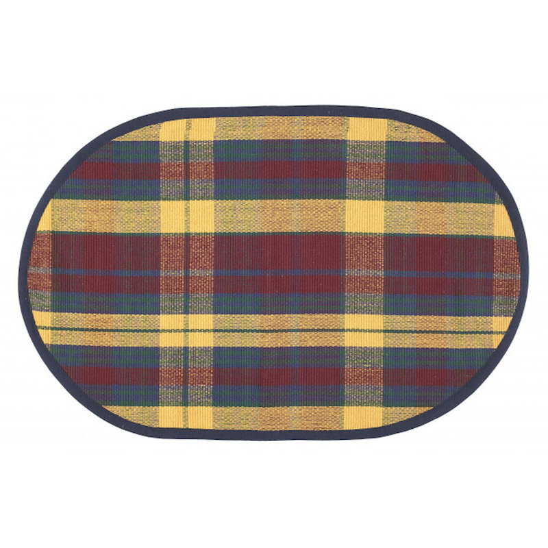 Tapis de sol jaune, bleu et rouge